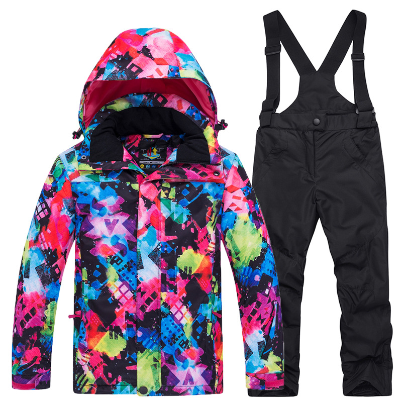 Picture of New Children's Ski Suit suit Boys' and Girls' Outdoor Thickened Warm Ski Two-Piece Set
