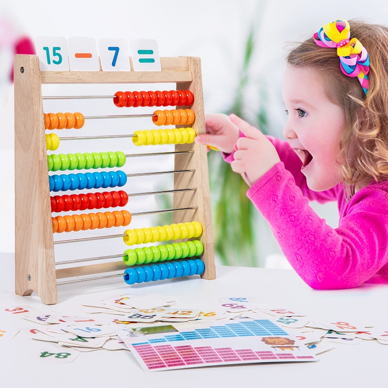 Picture of Children's Mathematics Arithmetic Teaching Aids Educational Toys 4-6 Counting Sticks Addition and Subtraction Calculation Frame Abacus Counter