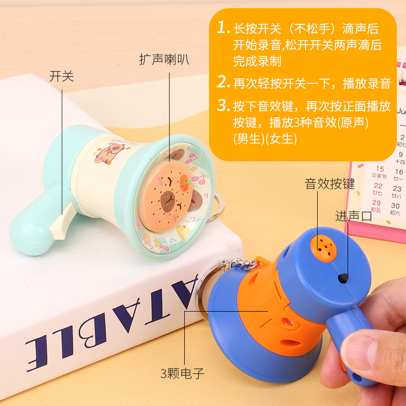 Picture of Wholesale of Small Handheld Loudspeaker Keychain Toys in the Shape of Capybara for School Bags and Accessories