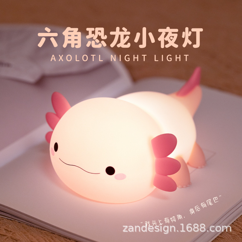 Cross-border explosions hexagonal dinosaur night light USB charging atmosphere bedside lamp desk lamp creative gifts desktop ornaments