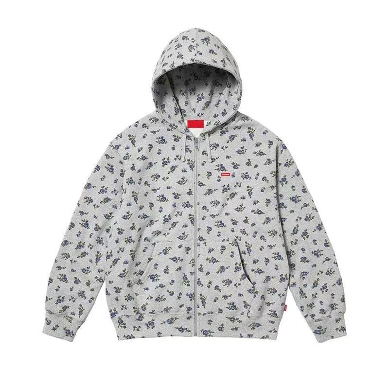 Picture of American-style Floral Print Hooded Sweater Women's Spring Autumn and Winter Thickened Loose Lazy Style oversize Cardigan Coat Trendy