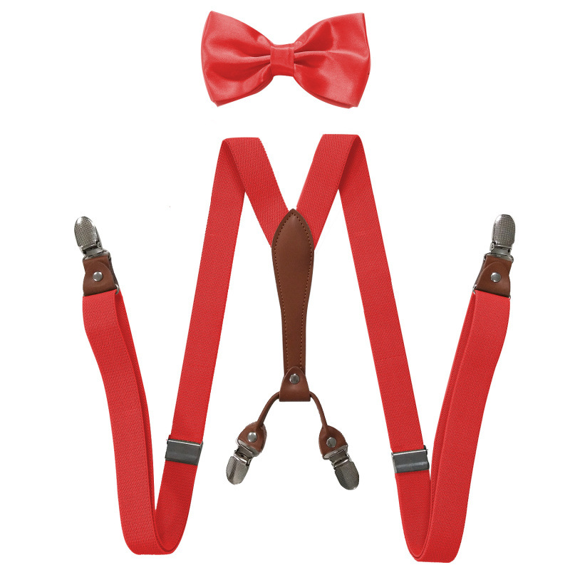 Picture of Cross-Border Supply 2.5cm Adult 4-Clip Elastic Suspenders Unisex Elastic Suspenders Set