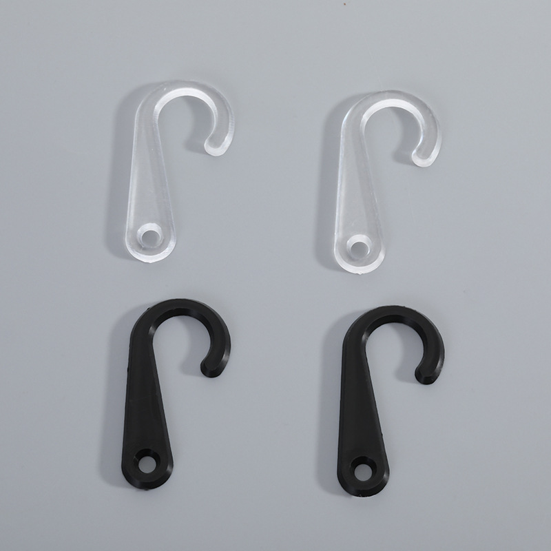Factory spot PS plastic question hook with hole J display small hook crystal black socks hook small ask