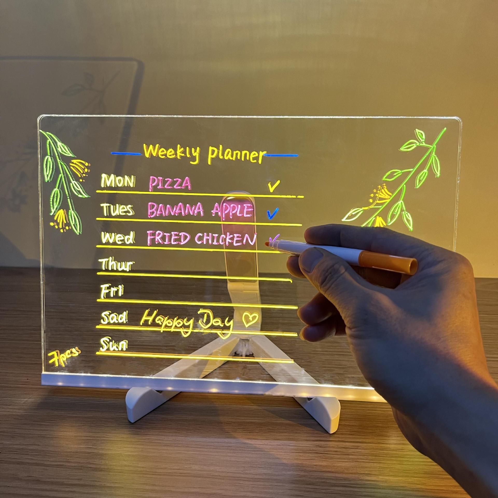 Picture of Handwritten Erasable Transparent Luminous Message Board Souvenir Small Gift Practical DIY Acrylic Goo Card Writing Board
