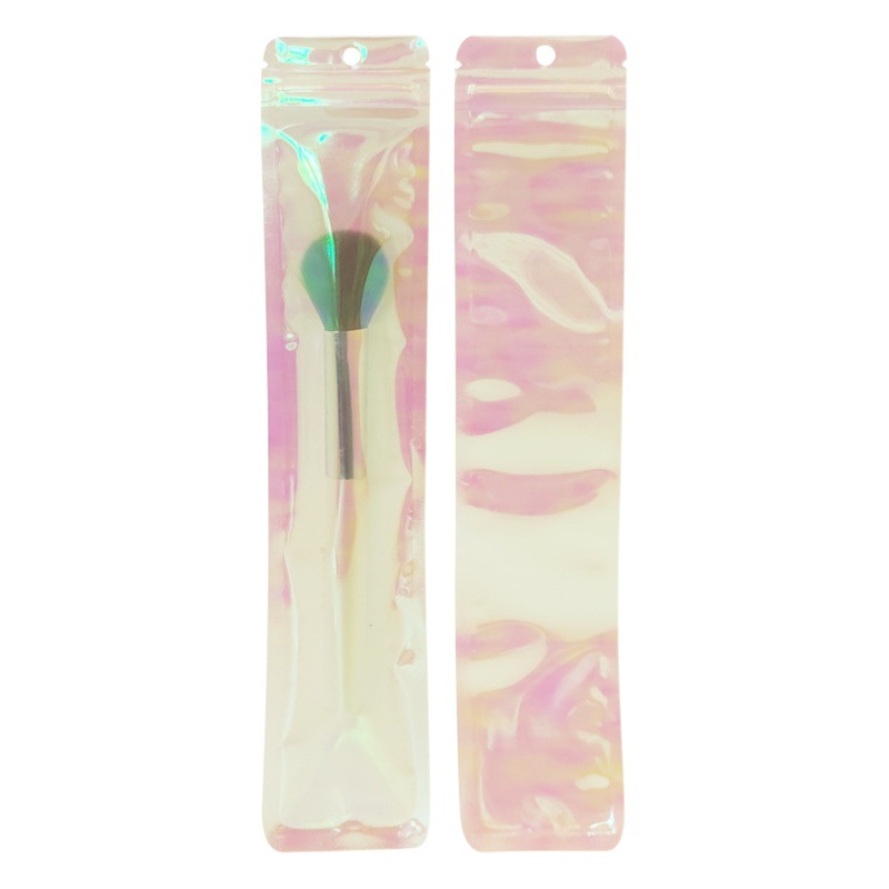 Thickened Laser Ziplock Bag Translucent Yin and Yang Long Hanging Hole Sealed Bag Jewelry Makeup Brush Data Cable Packaging Bag