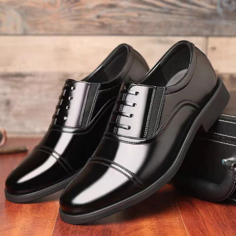 Leather Shoes Men's Shoes British Style Pointed Men's Leather Shoes Three Joint Autumn Fashion Trend Dress Business Casual Shoes Adult