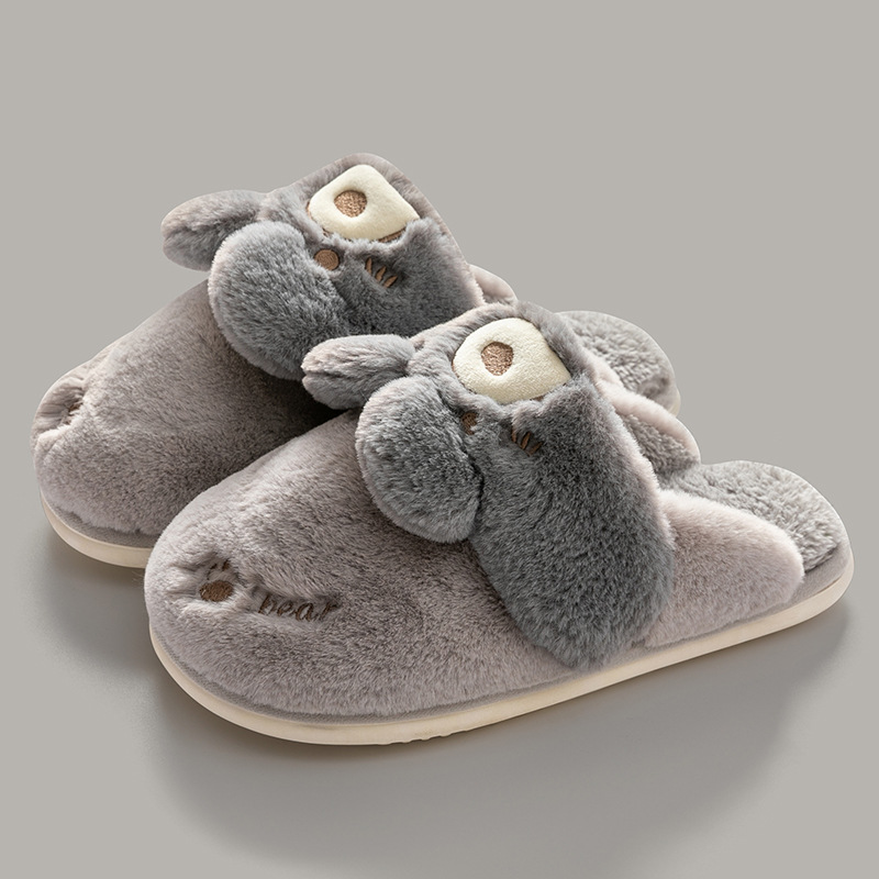 Picture of Rabbit Ear Slippers Women's Winter Indoor Home Non-slip 2024 New Cute Warm Maomao Cotton Slippers Men's Winter