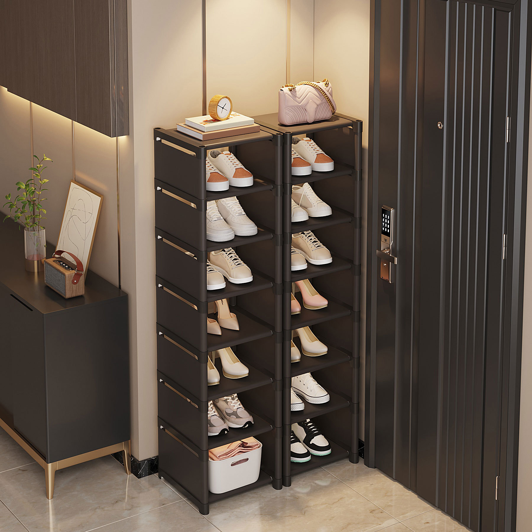 Picture of Simple Shoe Rack Household Doorway Large Capacity Economical Shoe Box Dormitory Indoor Multi-layer Shoe Cabinet Storage Artifact