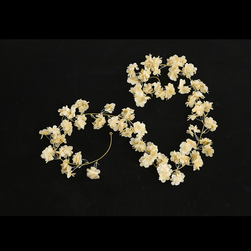 Picture of Cherry Blossom Rattan Flower Winding Air Conditioning Duct Vine Shaded Flower Tree Simulation Peach Blossom Decorative Flower Vine Artificial Flower Vane