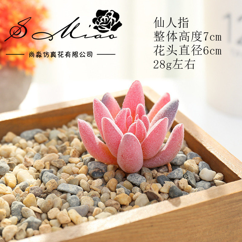 Picture of 006 Flocked Red Series Succulents Creative DIY Supplies Accessories Factory Direct Supply Wholesale Artificial Green