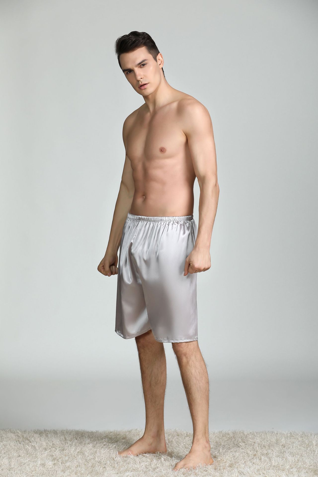 Picture of Cross-Border Summer Men's Pajamas, Silk Shorts, Ice Silk Pajamas, Home Pajamas, Men's Summer Single Pants, Simple Home Clothes