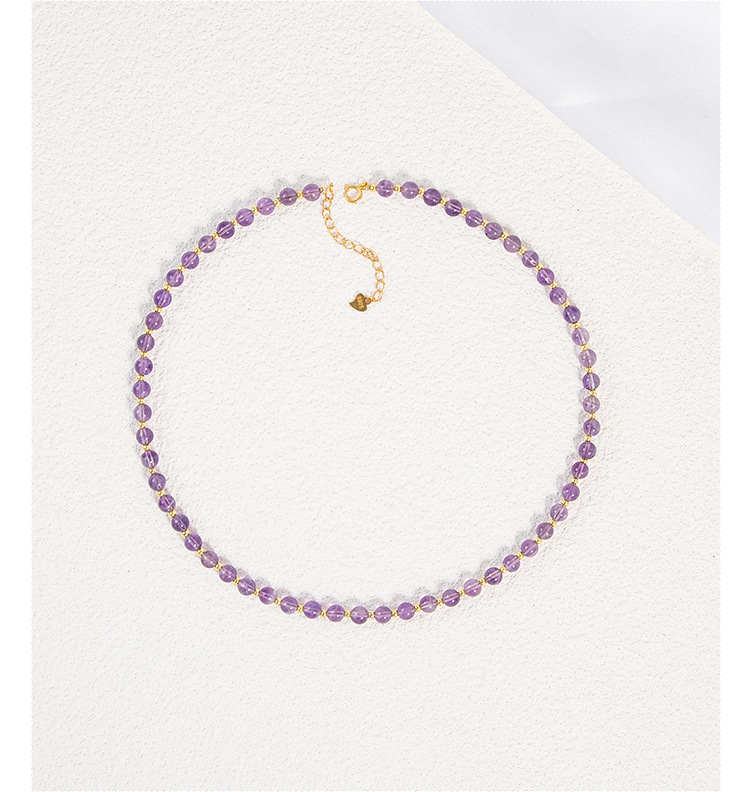 Picture of Natural Advanced Amethyst French Romantic Necklace Niche Design Simple Beaded Necklace Women's Bracelet Spring and Summer