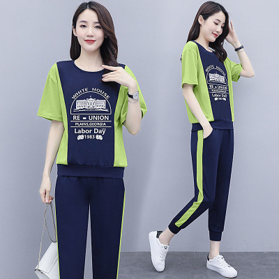 2024 Summer New Korean Short-sleeved Sportswear Fashion Casual Two-piece suit Women's Western Style Elegant Trendy