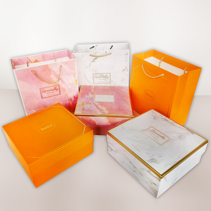 Souvenir Gift Box Heaven and Earth Cover Packaging Box Color Box Birthday Gift Box Carton Empty Box Set Manufacturer Ready Stock