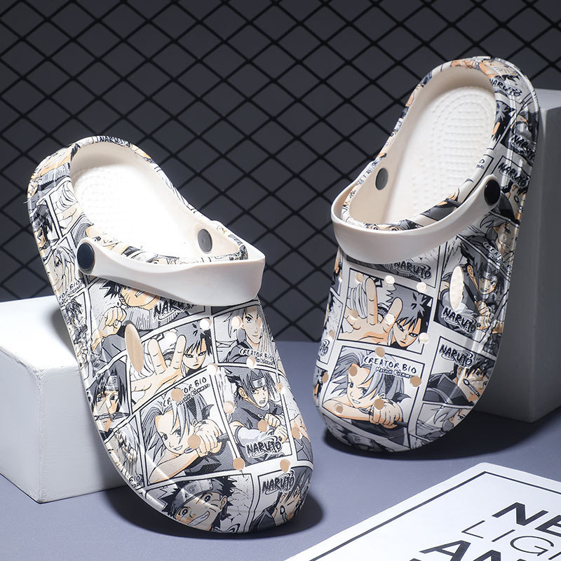 Croc Shoes Men's 2025 New Couple Thick-Soled Slippers Baotou Sandals Non-Slip Casual Soft-Soled Beach Shoes