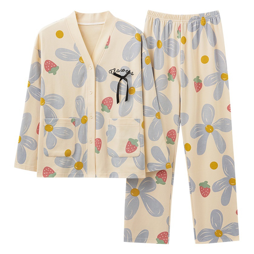 2024 summer new [with chest pad] comfortable cotton sense pajamas women's short sleeve casual shorts home clothes can be worn outside