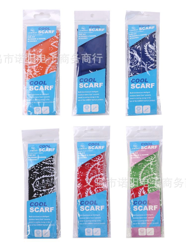 Leaves ice towel Japanese and Korean headband pet ice scarf outdoor ice band Sports headscarf summer heat-relieving sweat-absorbing beads hair band Cold