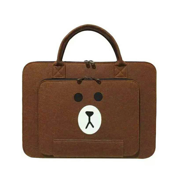 New Cute Fashion Cartoon Computer Felt Handbag Direct Supply Creative Cartoon Color Felt Handbag