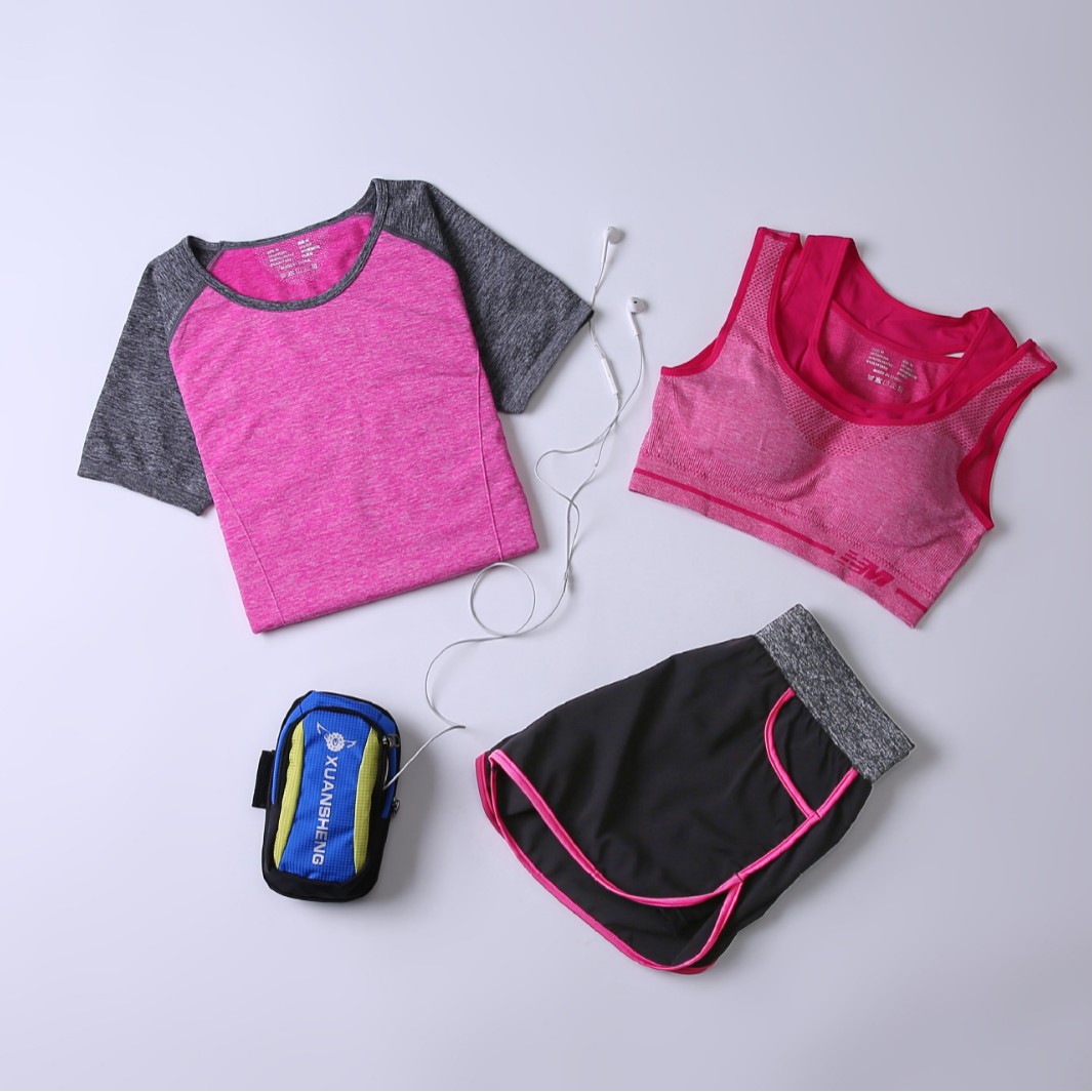 Special offer sports short-sleeved shorts pants running fitness tight quick-drying breathable sweat-absorbent slim-fit top yoga clothes