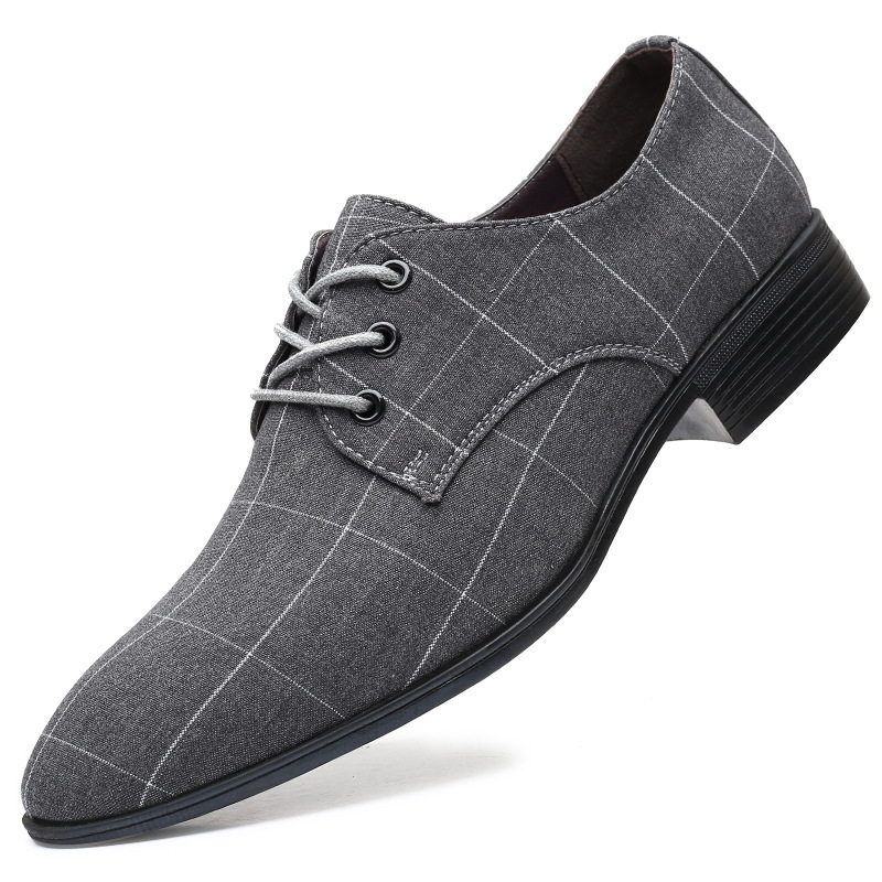 Picture of Cloth Shoes Men's Casual Shoes Breathable Pointed Canvas Leather Shoes Business Korean Men's Shoes Dress Men's Shoes