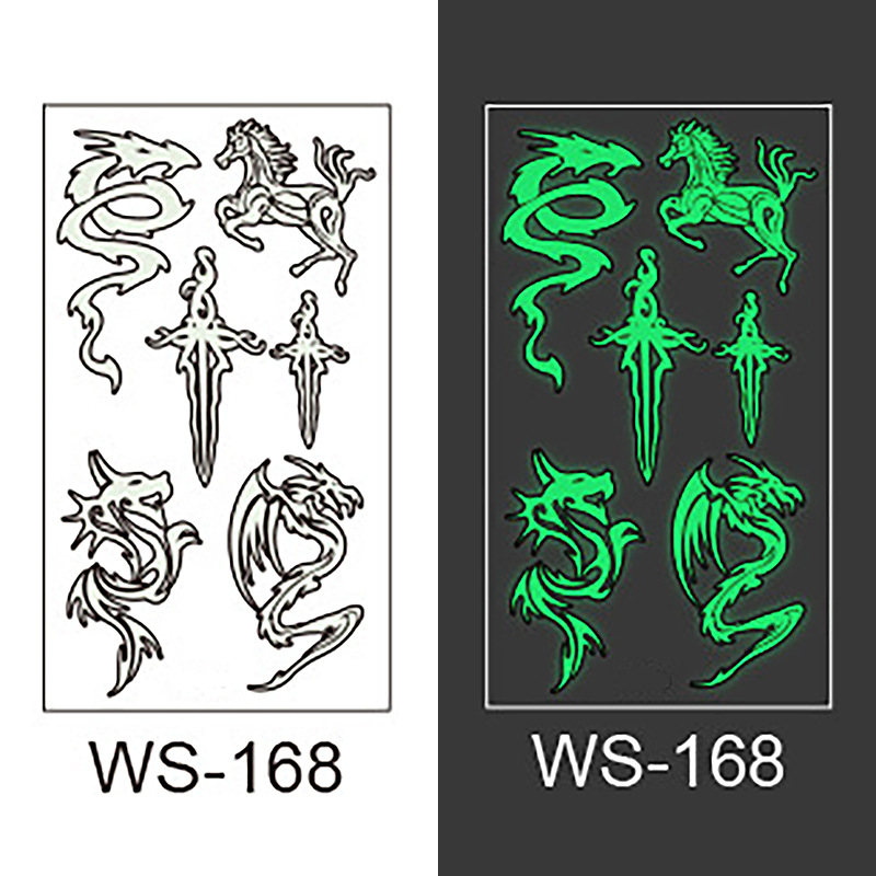 Picture of New Luminous Tattoo Sticker Nightclub Bar Music Festival Carnival Party Tattoo Sticker Note Glow Cool Face Sticker
