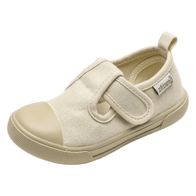 Children's Canvas Shoes Korean Men's and Women's Shoes Velcro Round Toe Dance Shoes Baby Floor Shoes Kindergarten Indoor Shoes