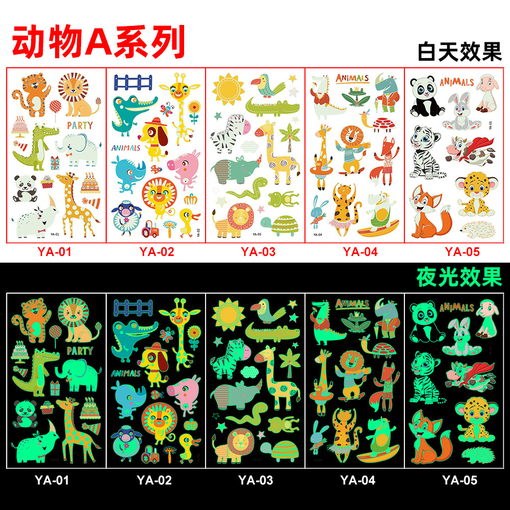 Picture of Amazon New Luminous tattoo Sticker Kids Cartoon Bonus Party Gift tattoo Cross Border Temporary Sticker