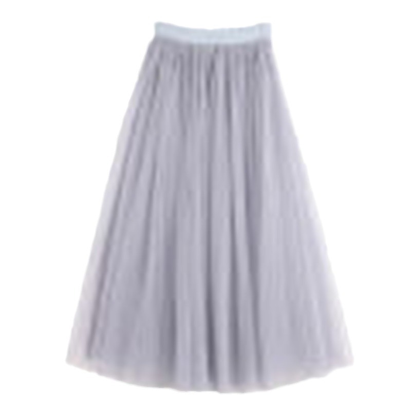 Picture of Veil Skirt Women's Skirt Spring and Autumn 2024 New Solid Color Slim A- line Skirt Mid-length Gauze Skirt