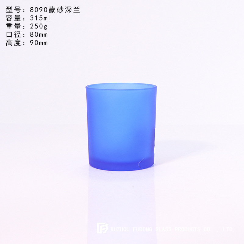 Picture of Color Frosted Candle Holder Glass Aromatherapy Candle Cup Creative Fashion Candle Jar DIY Aromatherapy Candle Holder with Lid for Home