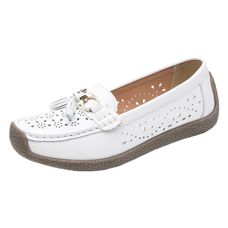 Spring and Autumn New loafers hollow women's shoes peas shoes plus size mom shoes fashionable all-matching women's shoes