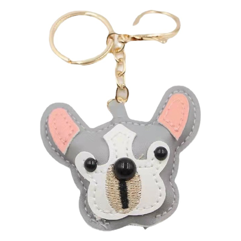 Korean version of cute bulldog puppy key chain pendant bag accessories car key pendant manufacturers wholesale