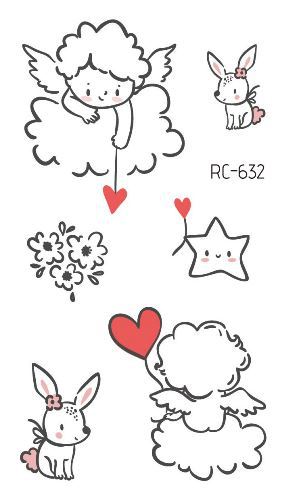 Picture of Ricklon Cross-border Waterproof Valentine's Day Tattoo Sticker Couple Confession Small Fresh Tattoo Sticker Wholesale Tattoo