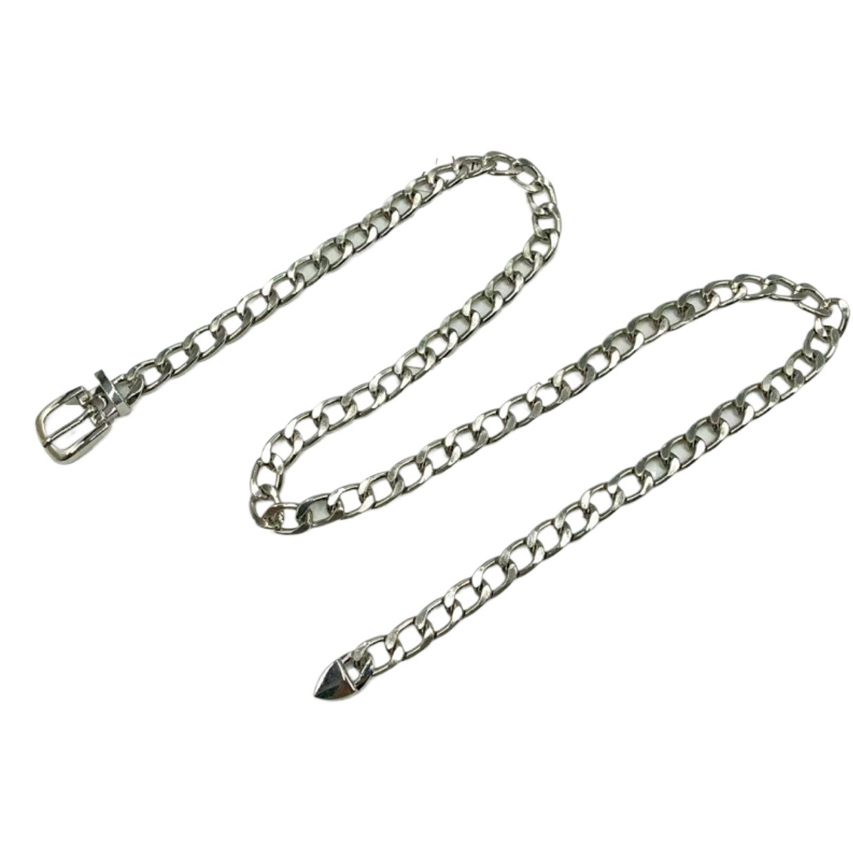 European and American metal waist chain Women's aluminum chain simple retro hip hop with suit jk waist decoration denim pants chain hollow belt