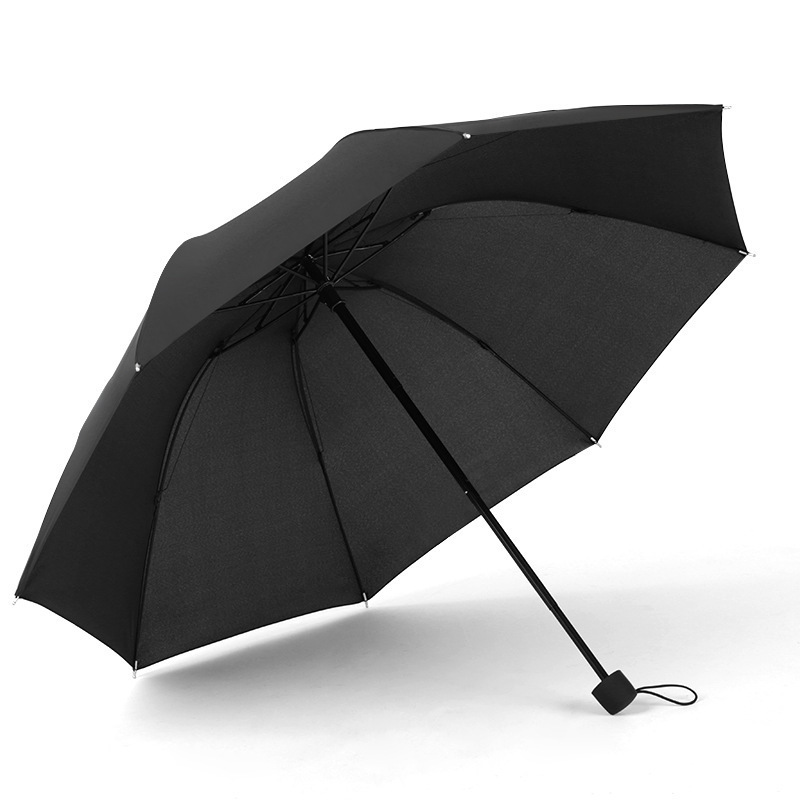 Picture of Eight-bone reinforced solid color business umbrella advertising umbrella three-fold umbrella folding umbrella logo Paradise Umbrella
