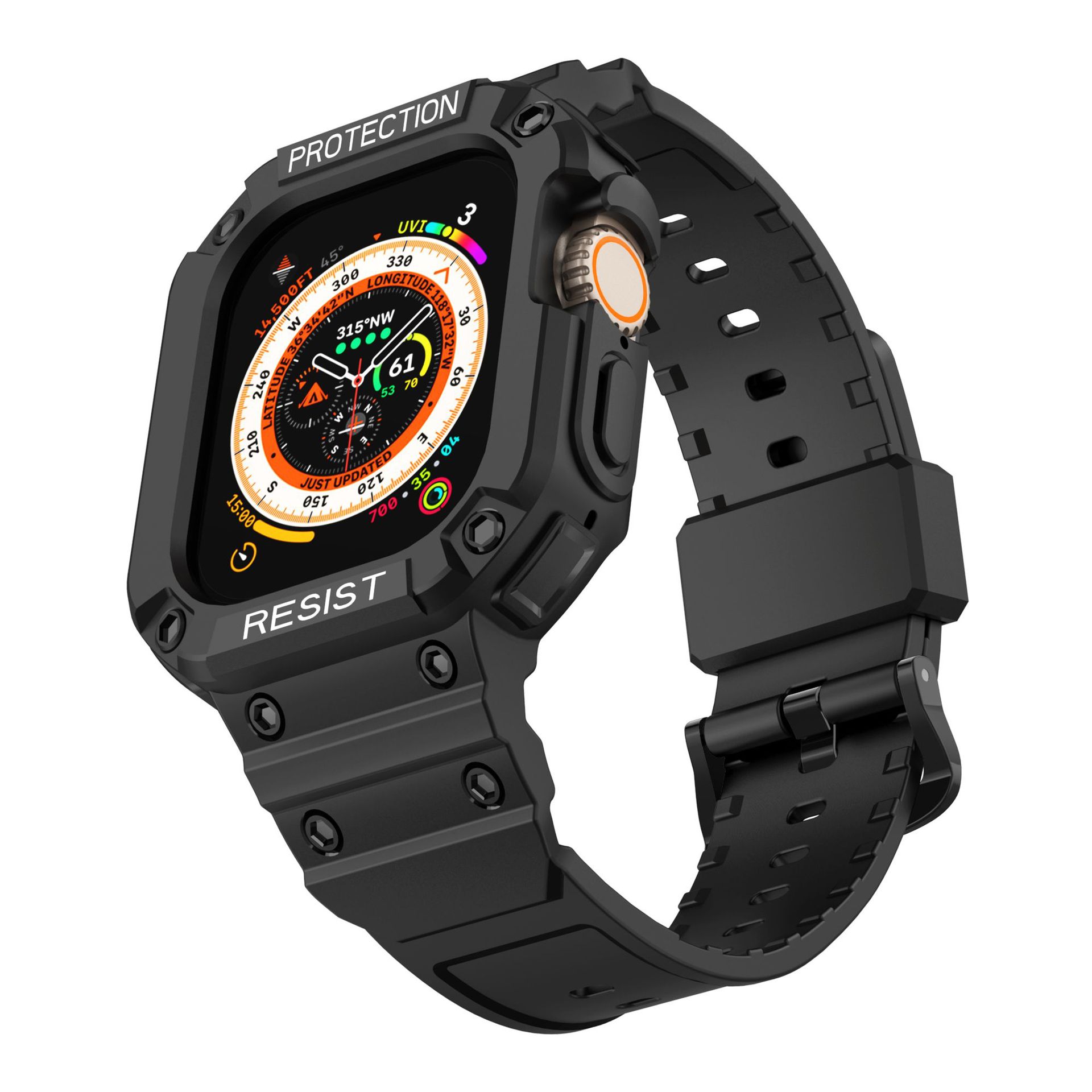 Picture of Suitable for Applewatch9Ultra2 Apple Watch Strap 49mm Pure Color Sports Tpu Integrated Strap Wholesale