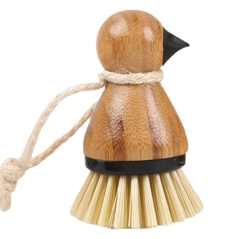 Household High-End Standing Beak Fruit and Vegetable Brush Digging Small Pit Kitchen Dishwashing Brush Bamboo Bathtub Floor Cleaning Brush