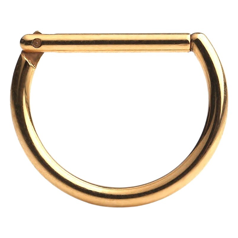 G23 titanium D-shaped nose ring closed loop Buckle Titanium alloy body piercing jewelry nose piercing jewelry