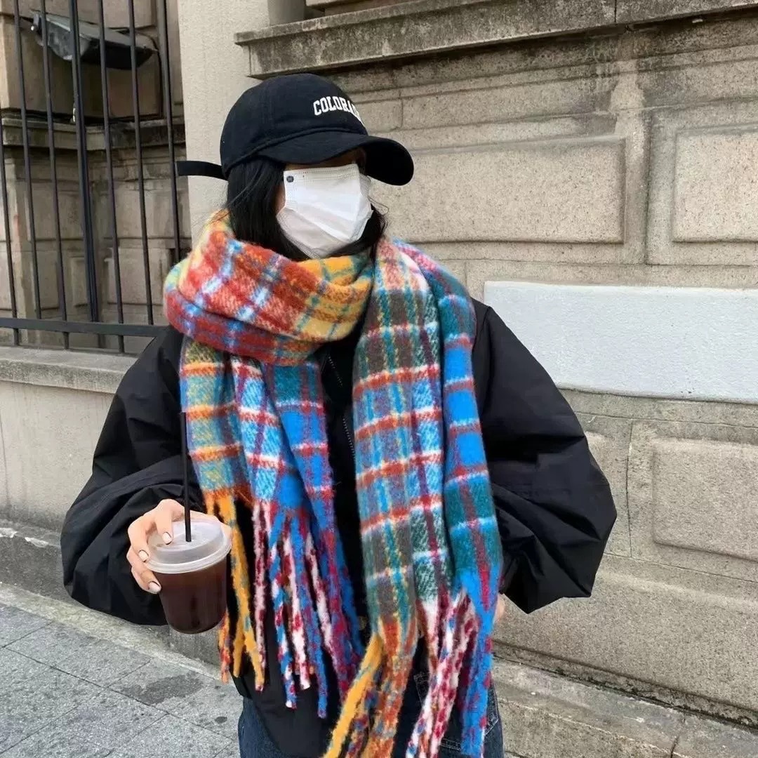 Picture of Cross-border solid color new imitation cashmere scarf women's autumn and winter thickened warm shawl solid color student scarf men's wholesale