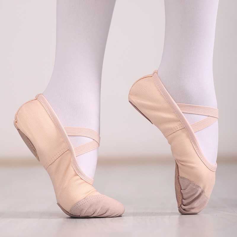 Picture of Children's Dancing Shoes No Straps Leather Toe Girls Dancing Shoes Practice Shoes Adult Children's Girls' Yoga Shoes Ballet