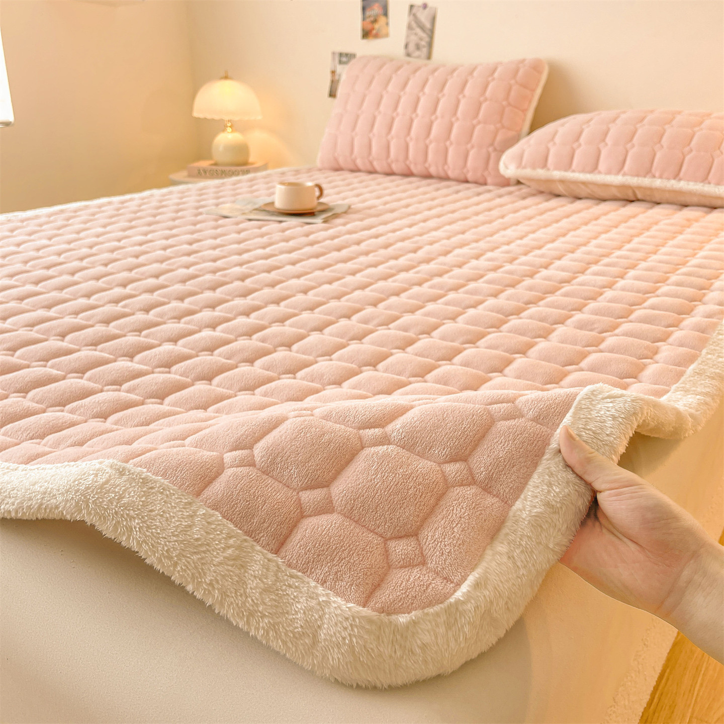 Picture of Class A Soybean Milk Velvet Mattress Winter Thickened Coral Velvet Dormitory Single Mattress Household Folding Cushion