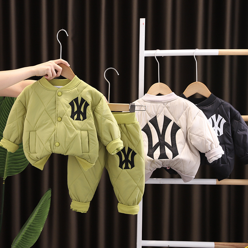 Baby Winter Suit Letter Cotton Clothing Fashionable 2 Kidsren's Clothes Autumn and Winter Baby Winter Kidsren's Clothing Boy 1 Year Old Boy