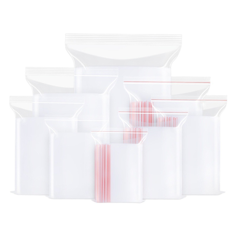 Large Transparent PE Self-sealing Bag Multi-specification Sealed Bag 16 Silk Plastic Sealed Bag small size Hanging Decoration Sealed Pocket Printed Logo