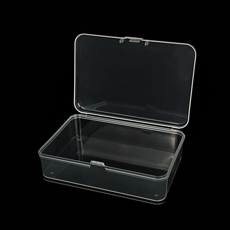 Picture of 9.5 rectangular box translucent plastic packaging box small material Jewelry necklace with lid pp high permeability plastic storage box