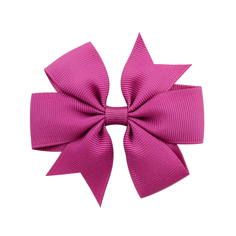 Picture of 53 Colors Amazon Hot Selling Six-Ear Pure Color Ribbed Fishtail Bow Hairpin Hair Accessories Kidsren's Headwear 564
