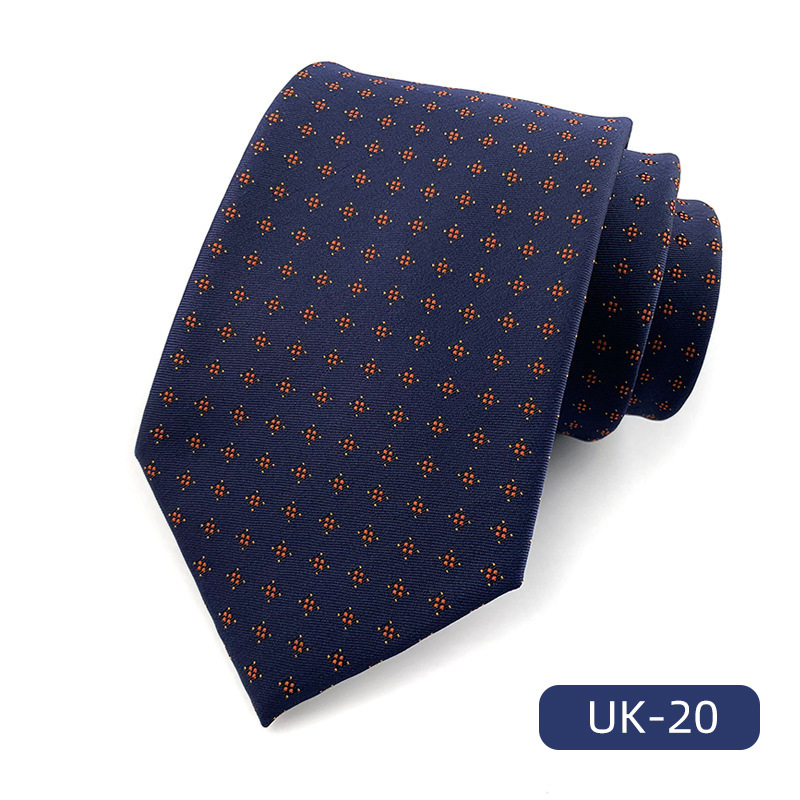 Picture of in stock wholesale men's tie polyester yarn-dyed jacquard fabric business formal wear casual fashion suit accessories