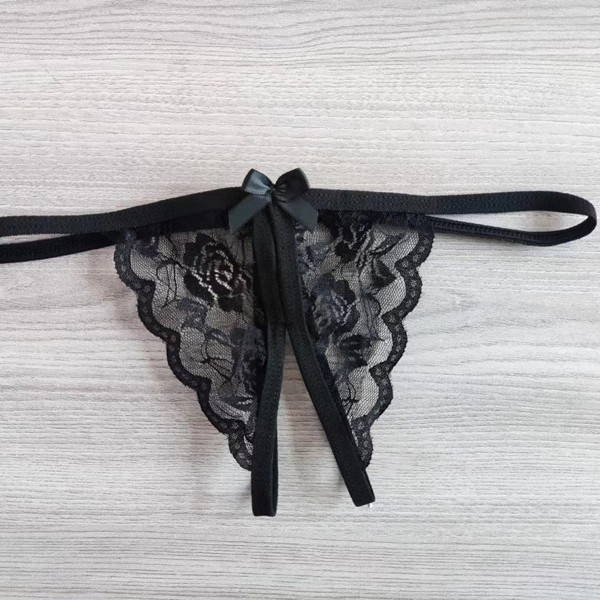 Picture of A large number of wholesale crotch-free single bow fun lace underwear women's sexy passion thong large size T pants