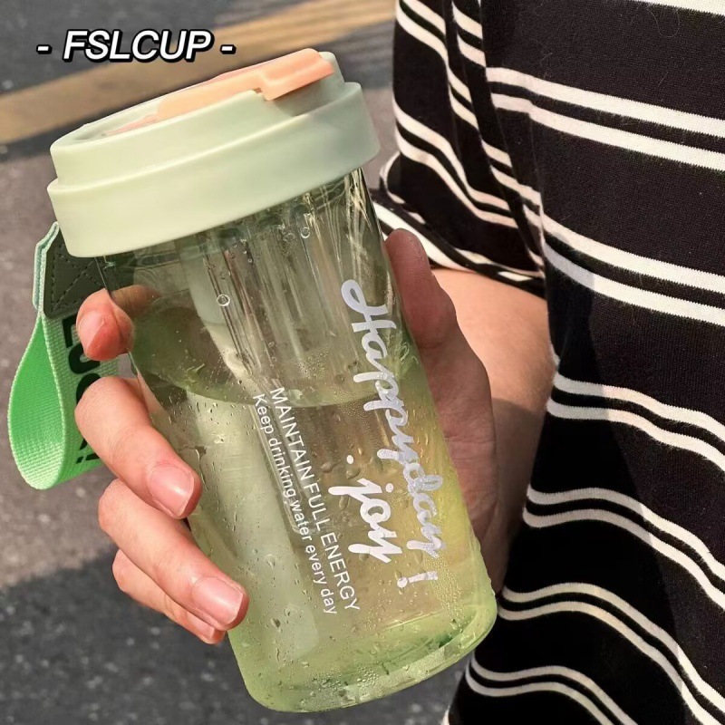 Picture of Lucky Belly Cup Large Capacity Big Mac Water Cup Tea Leakage Scented Tea Suction Tube Cup High Color Value Handle Convenient Ice Cup