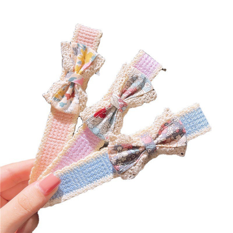 Picture of Spring and Summer Children's Bow Bangs Sticky Broken Hair Girl's Sticky Hair Band Hair Band Velcro Little Girl's Posting Head