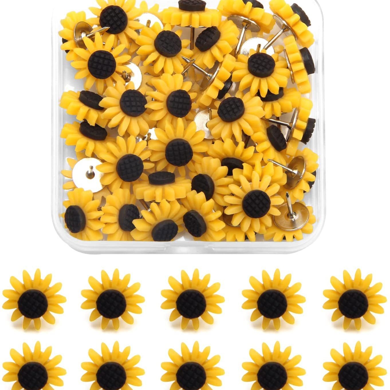 Picture of Cross-Border Manufacturer New Creative Thumbtacks Sunflower Sunflower Shape Thumbtacks Flower I-Shaped Nails Decorative Office Binding