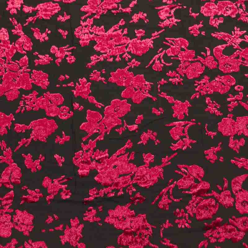 Picture of Factory Wholesale Woven Brocade Viscose Velvet Brocade Polyester Semi-Bright Silk Burnt Flower Velvet Fabric Nightgown Cheongsam Skirt Fabric
